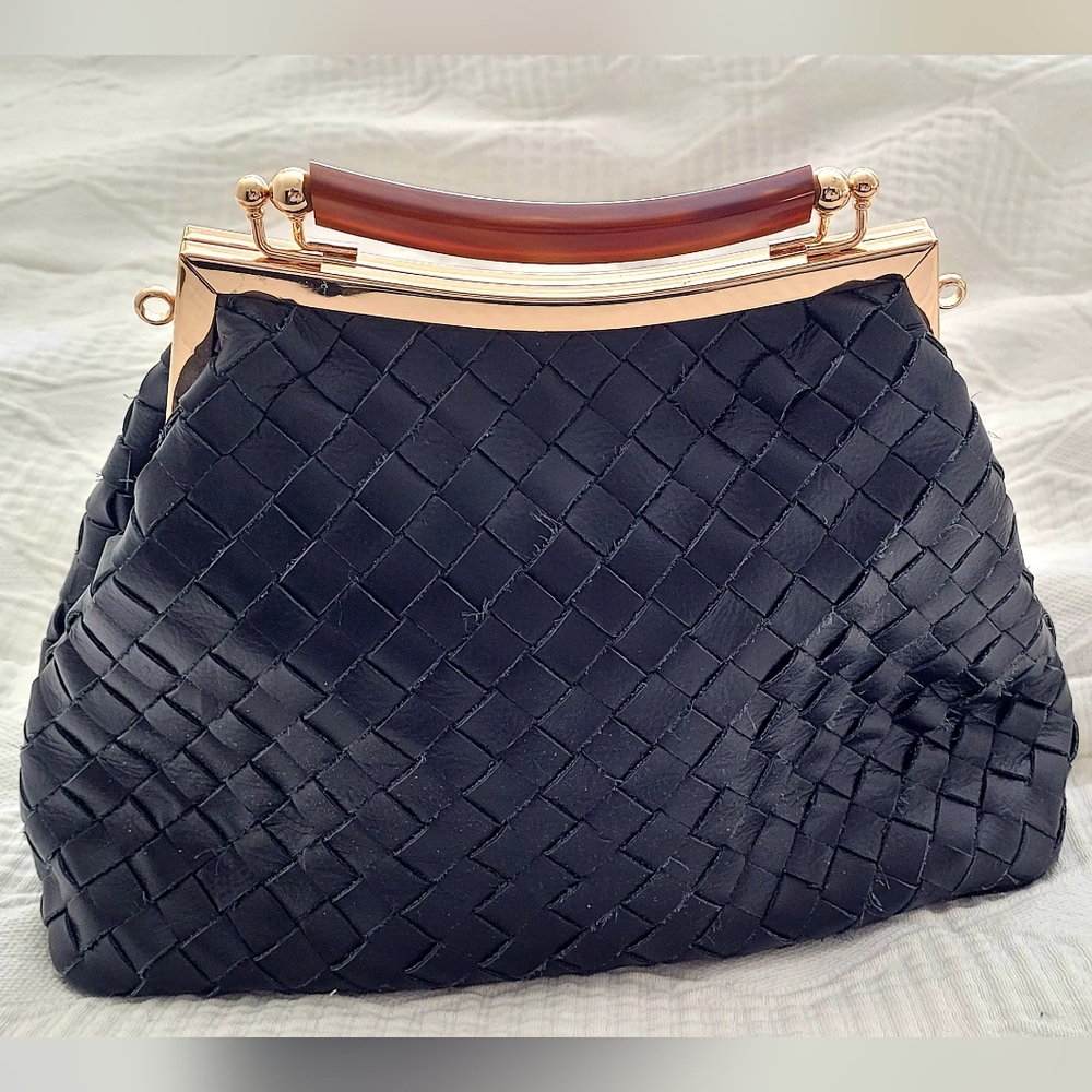 VALENTINA FIORE Black Leather Handbag
